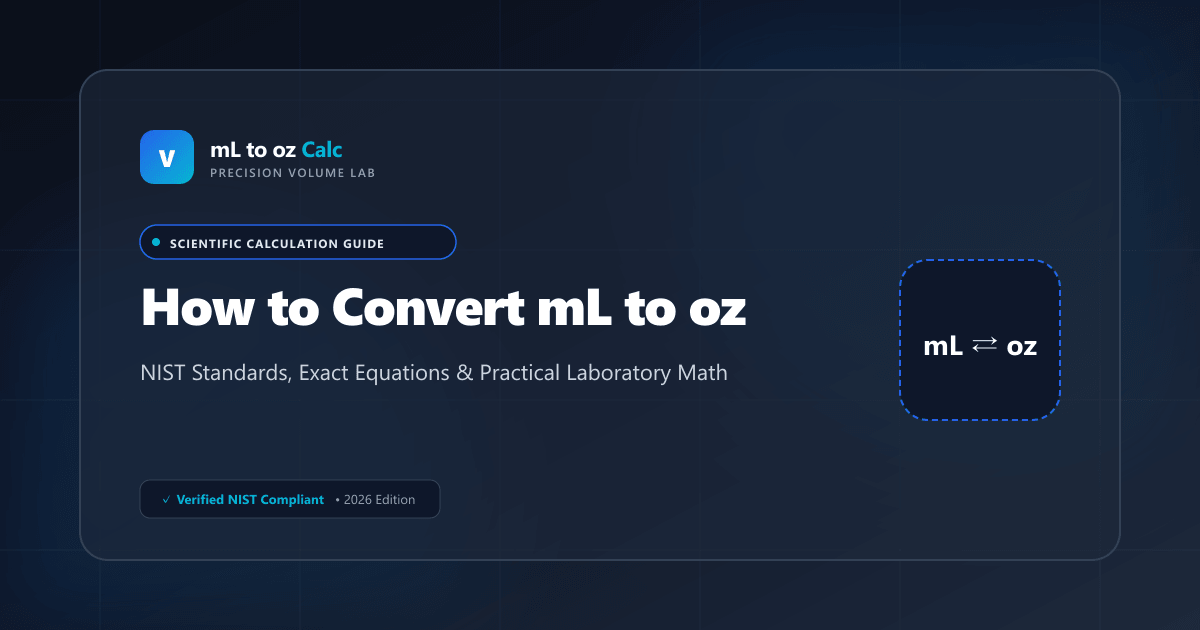 How to Convert mL to oz: Scientific Formulas, Standards & Conversion Charts